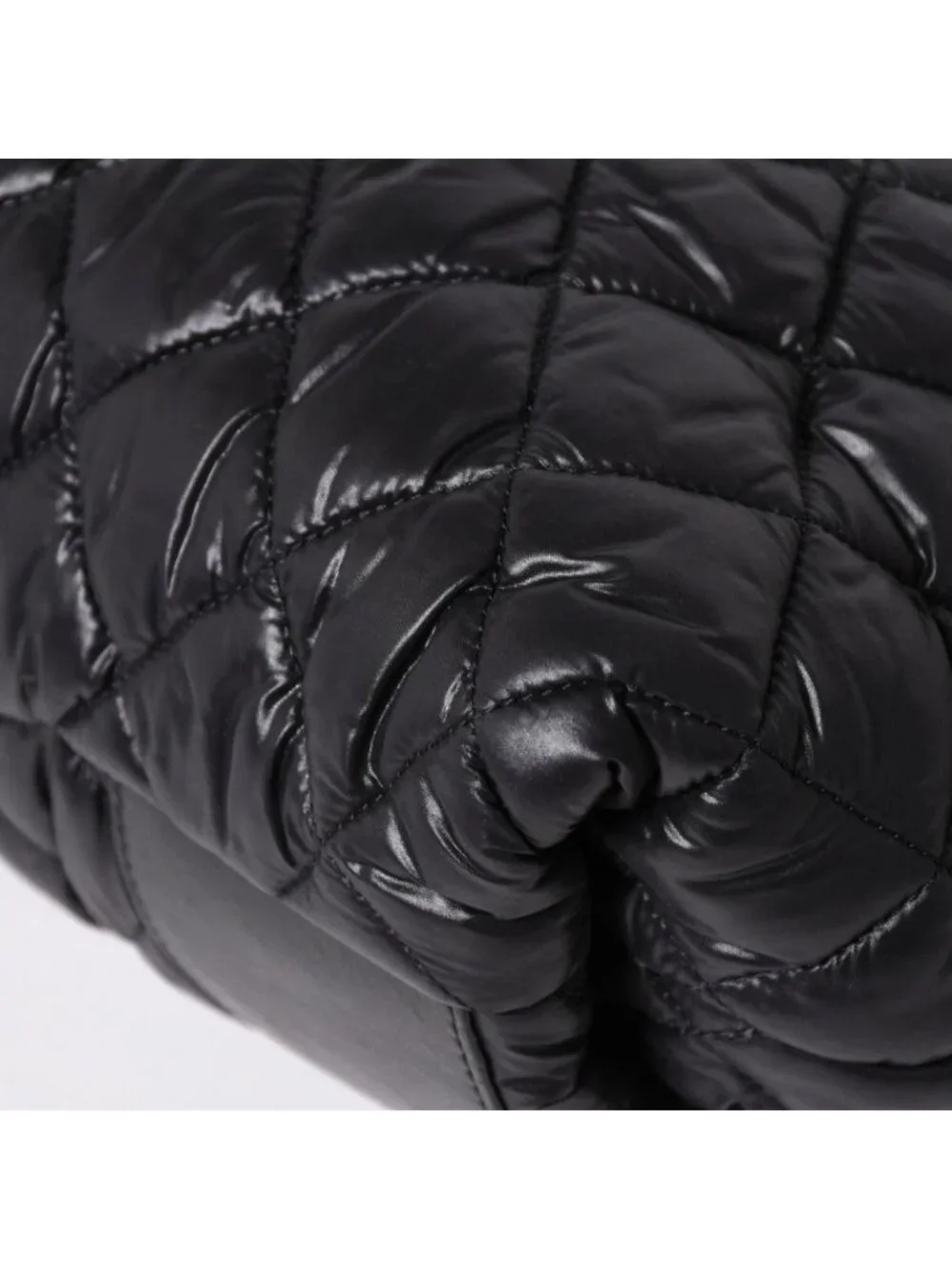 Chanel Coco Cocoon Backpack Leather Black Silver